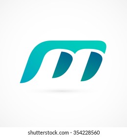 Logo M letter. Isolated on white background. Vector illustration, eps 10.