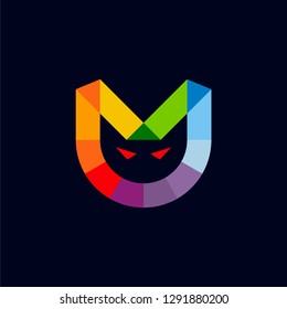 logo M letter M technology IT combination M