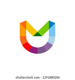logo M letter M technology IT combination M