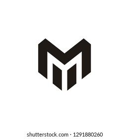 logo M letter M technology IT combination M