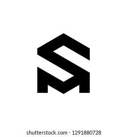 logo M letter M technology IT combination M