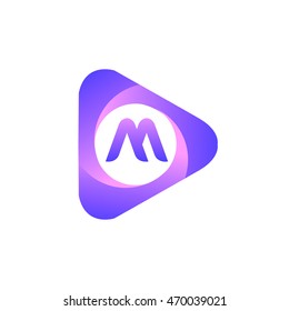 Logo M letter in the triangle shape, font icon, Vector design template elements for your application or company identity.