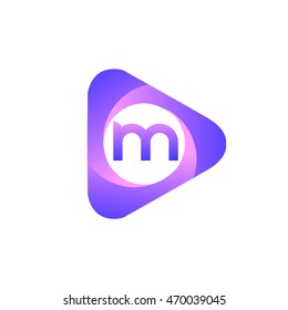 Logo M letter in the triangle shape, font icon, Vector design template elements for your application or company identity.