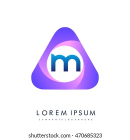 Logo M letter in the triangle shape, font icon, Vector design template elements for your application or company identity.