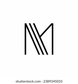 Logo M MH, HM Abstract Letters Logo Monogram Vector Art