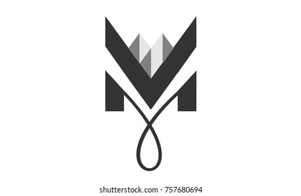 LOGO M MODERN AND MOUNTAIN BACKROUND WHITE AND WHITESH