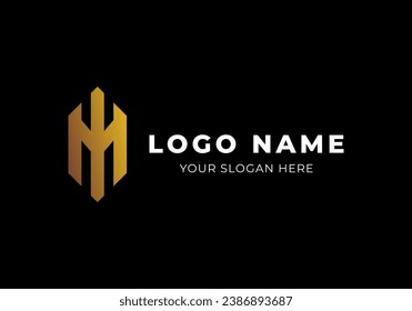 Logo M Pillar Law Attorney Justice Gold, Modern Luxury and Minimalsit Logo Design. Aditable File