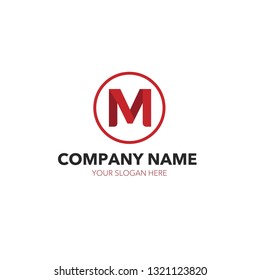 logo M red minimal in circle 