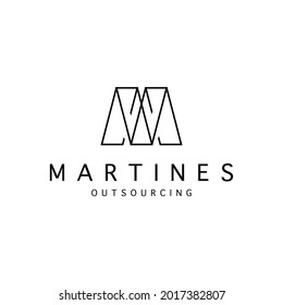 logo m simple minimal luxury and modern for business.
