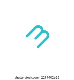 diseño de ilustración de tecnología logotipo M