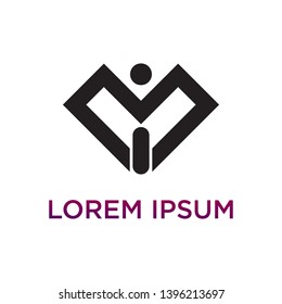 logo m logo i vector letter card