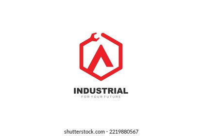 Máquina de logotipo para identidad. ilustración vectorial de plantilla industrial para su marca.