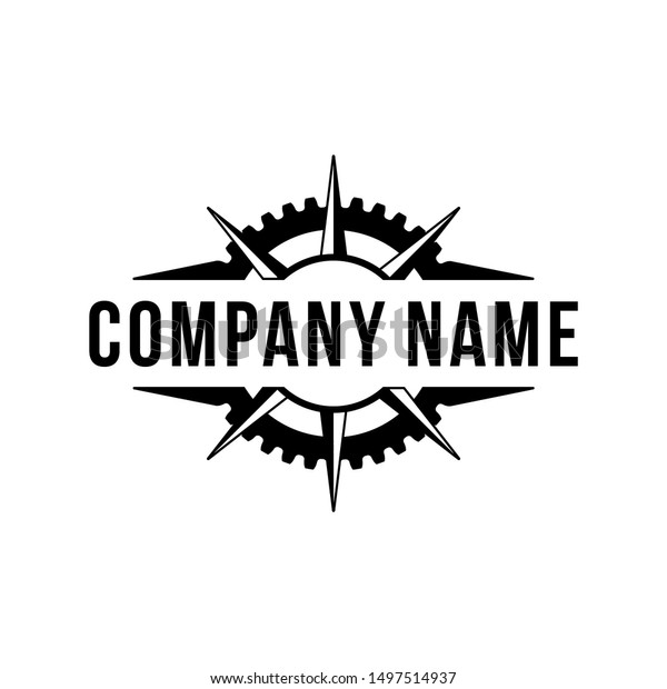 https www shutterstock com image vector logo machine industrial gear compass 1497514937