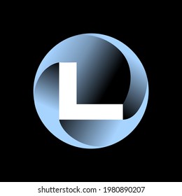 The logo is made of 4 curved commas that are rotated to form the lettering. Three-dimensional