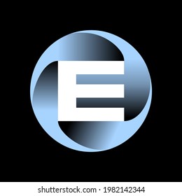 The logo is made of 4 curved commas that are rotated to form the lettering. Three-dimensional