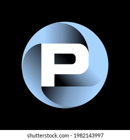 The logo is made of 4 curved commas that are rotated to form the lettering. Three-dimensional