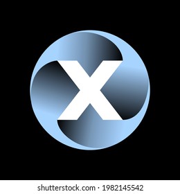 The logo is made of 4 curved commas that are rotated to form the lettering. Three-dimensional