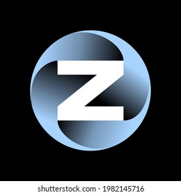 The logo is made of 4 curved commas that are rotated to form the lettering. Three-dimensional