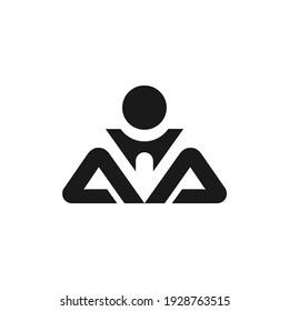 el logotipo está hecho de A, i y A. La carta es única. Algo asombroso sucedió: se formó la imagen de una persona