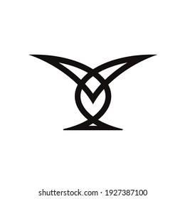 logotipo de rayas en forma de pájaro