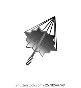 The logo is made of a large umbrella. The umbrella handle is attached at the bottom. Elegant and unique.