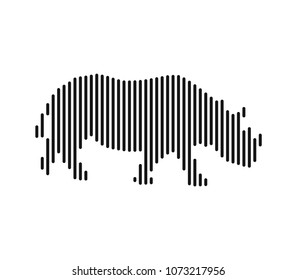 logo made out of line,Draw from straight lines,animal made out of line