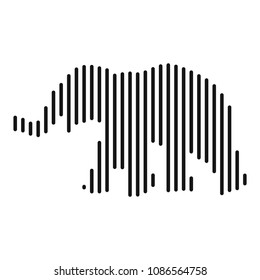 logo made out of lines, Drawn from straight lines, elephant made out of lines