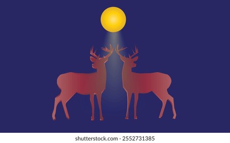 The logo is made of a picture of two twin deer that are illuminated by moonlight at night. 