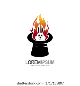 Logo of a magician hat with a rabbit in it