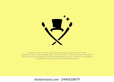 logo magician hat and stick