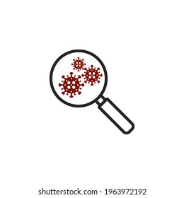 the logo is a magnifying glass and Corona