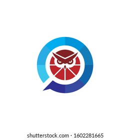logo magnifying glass owl vector for inspiration