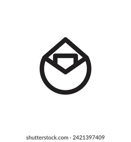 Logo mail paper minimal design template element with blank background