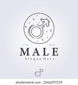 logo of male sign symbol icon vector illustration design, gender male logo template design