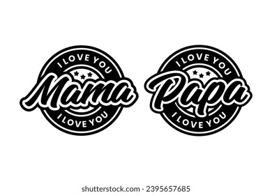 Logo mama and papa design template