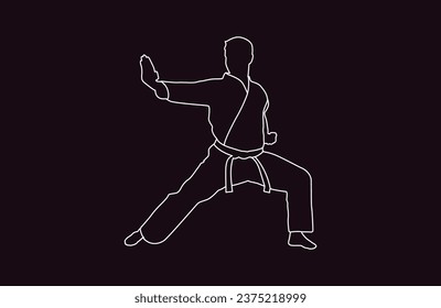 logo man of karate silhouette vector. Boxing and competition silhouettes vector image,