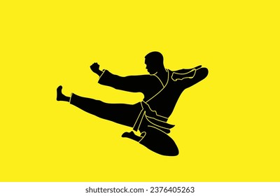 logo man of karate silhouette vector. Boxing and competition silhouettes vector image,