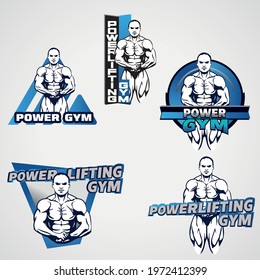 logo man sport gym barbell