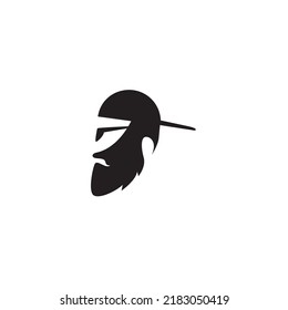 logo of a man wearing a hat  bearded vector icon symbol illustration design