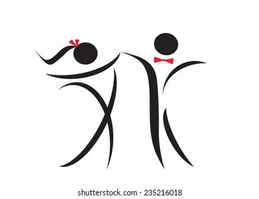 logo. Man and woman black and red color