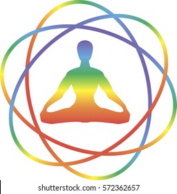Logo with the man in yoga asana.
