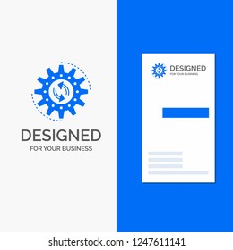  Logo for management, process, production, task, work. Vertical Blue Business / Visiting Card template.