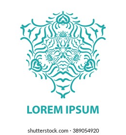 Logo mandala hand drawn abstract circle ornament vector illustration. Ethnic, Islam, Arabic, Indian, ottoman.
