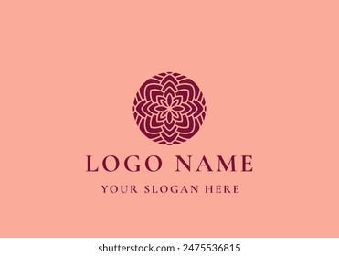 logo mandala pattern flower blossom. Editable file