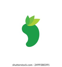 Logo mango three leaf unique design with blank background