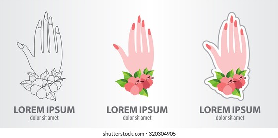 Logo manicure, contour logo, stroke logo