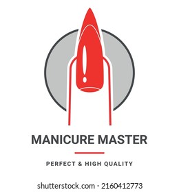 Logo for a manicure master. Vector stock image.