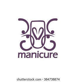 Logo manicure, on white background, vector format. For manicure services.