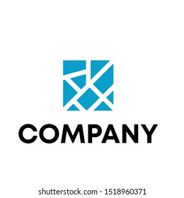 Logo map square vector sign