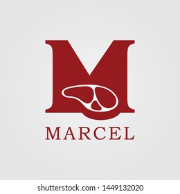 Logo Marcel Meat Template Design